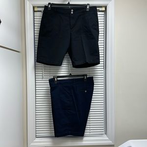 Lot of 2- Lee Midrise Fit Bermuda shorts - 1 black twill, 1 denim